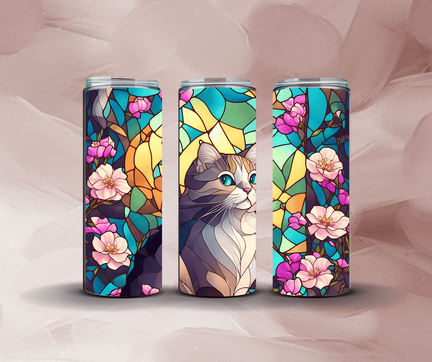 20oz Stain Glass Kitty