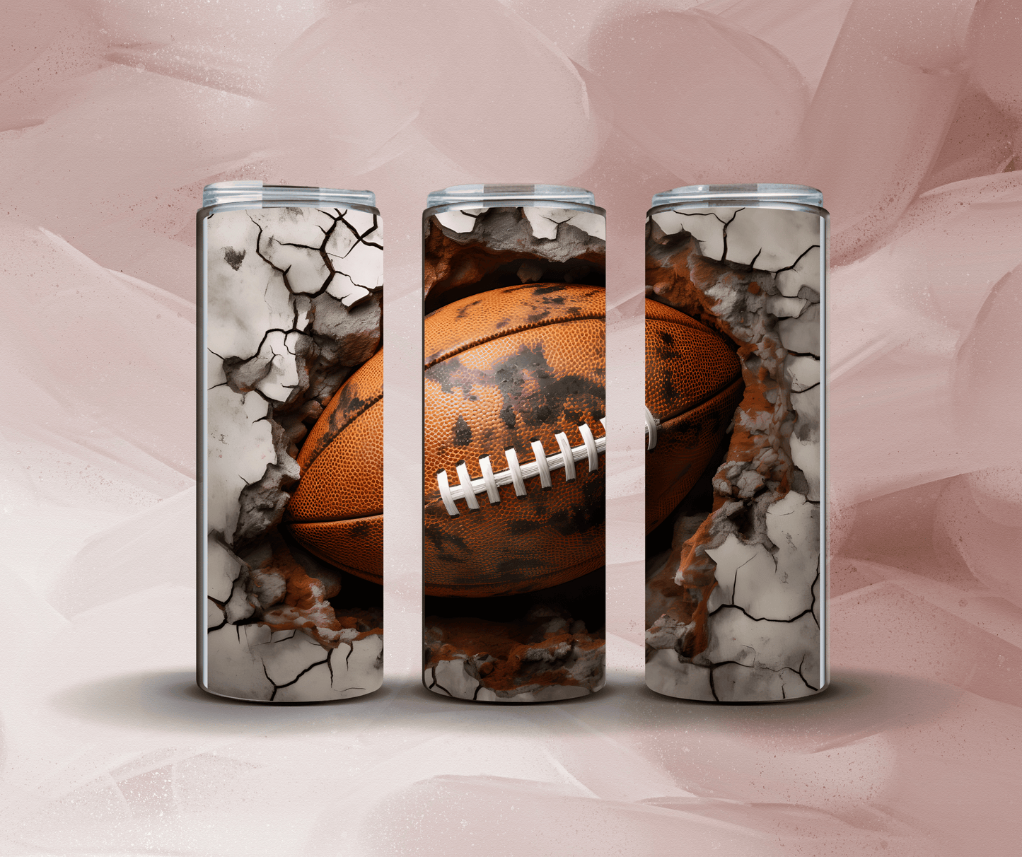 20oz 3D Football Breaking Through