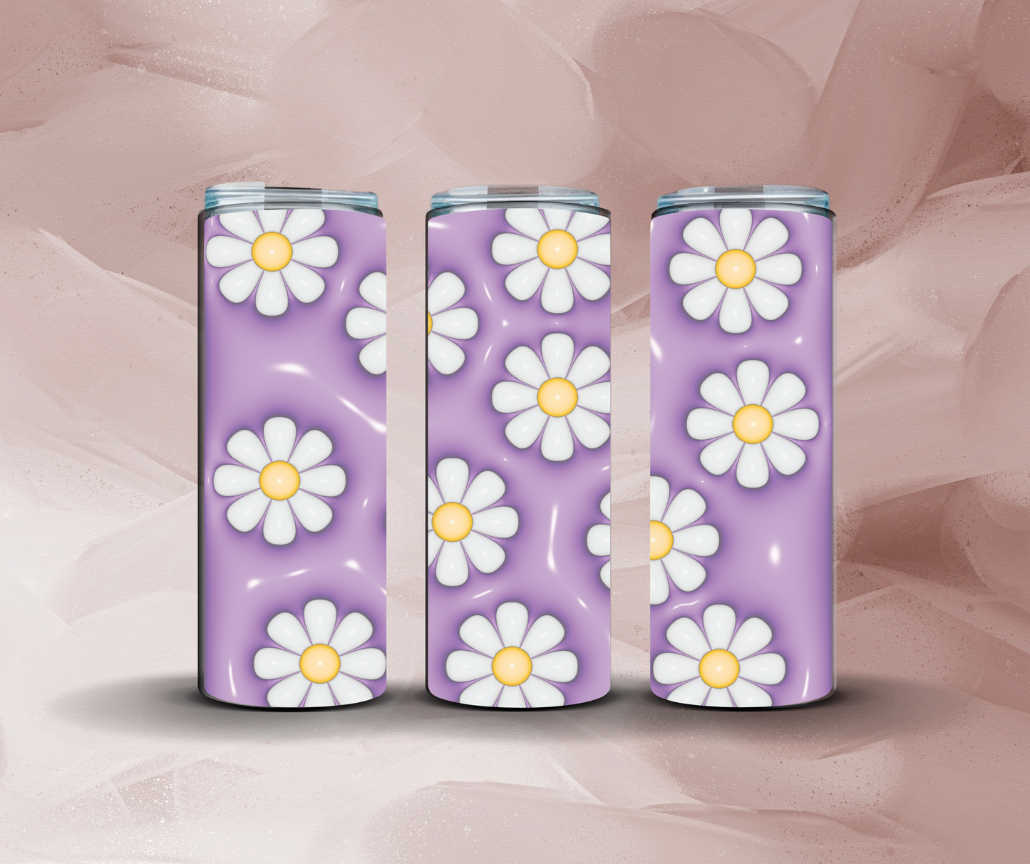 20oz 3D Purple Daisies