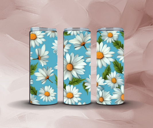 20oz Blue Daisies