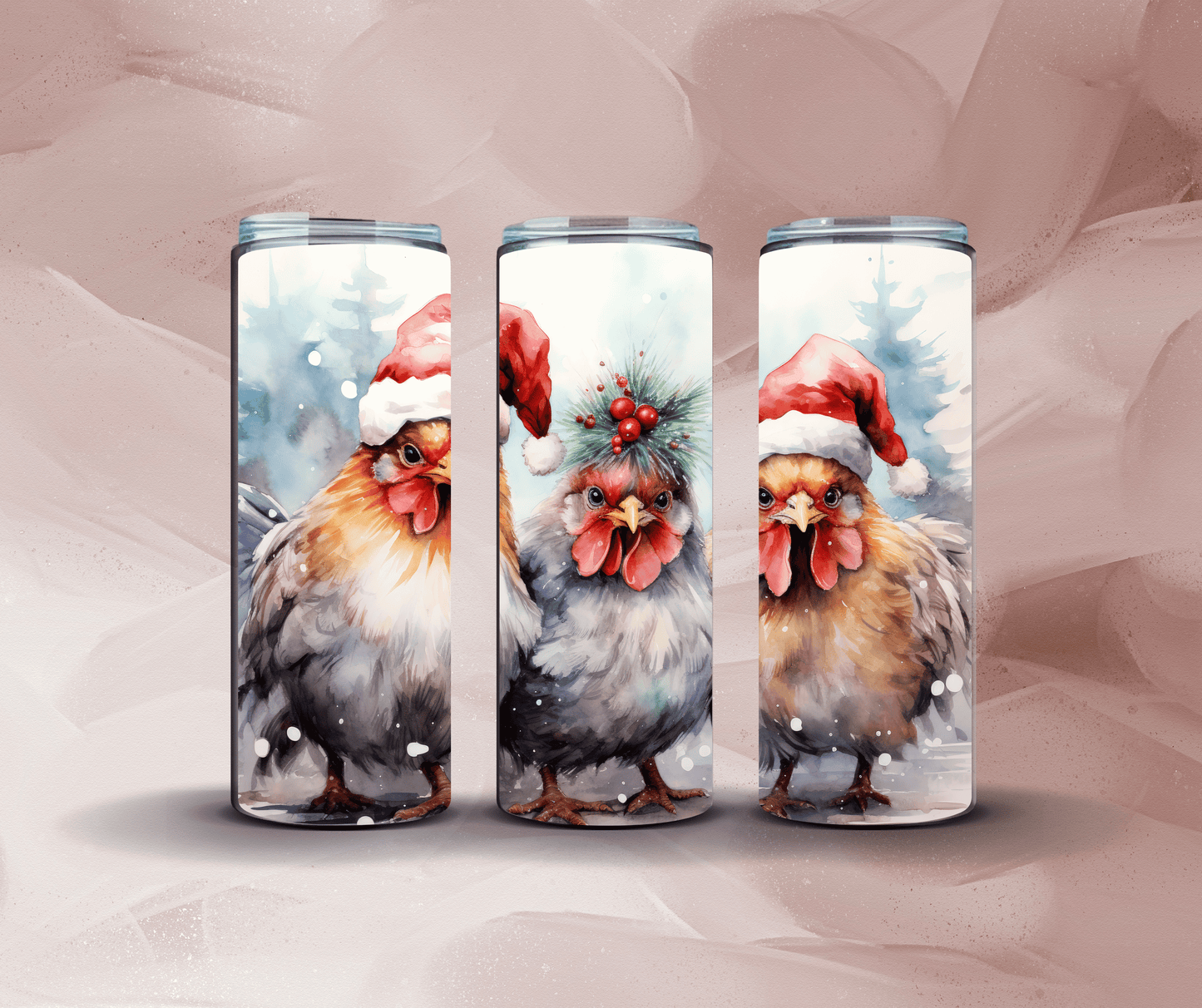 20oz Santa Hat Chickens