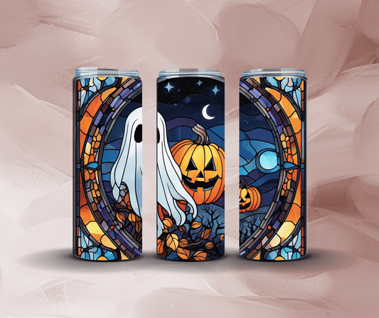 20oz Stain Glass Pumpkins and Ghost