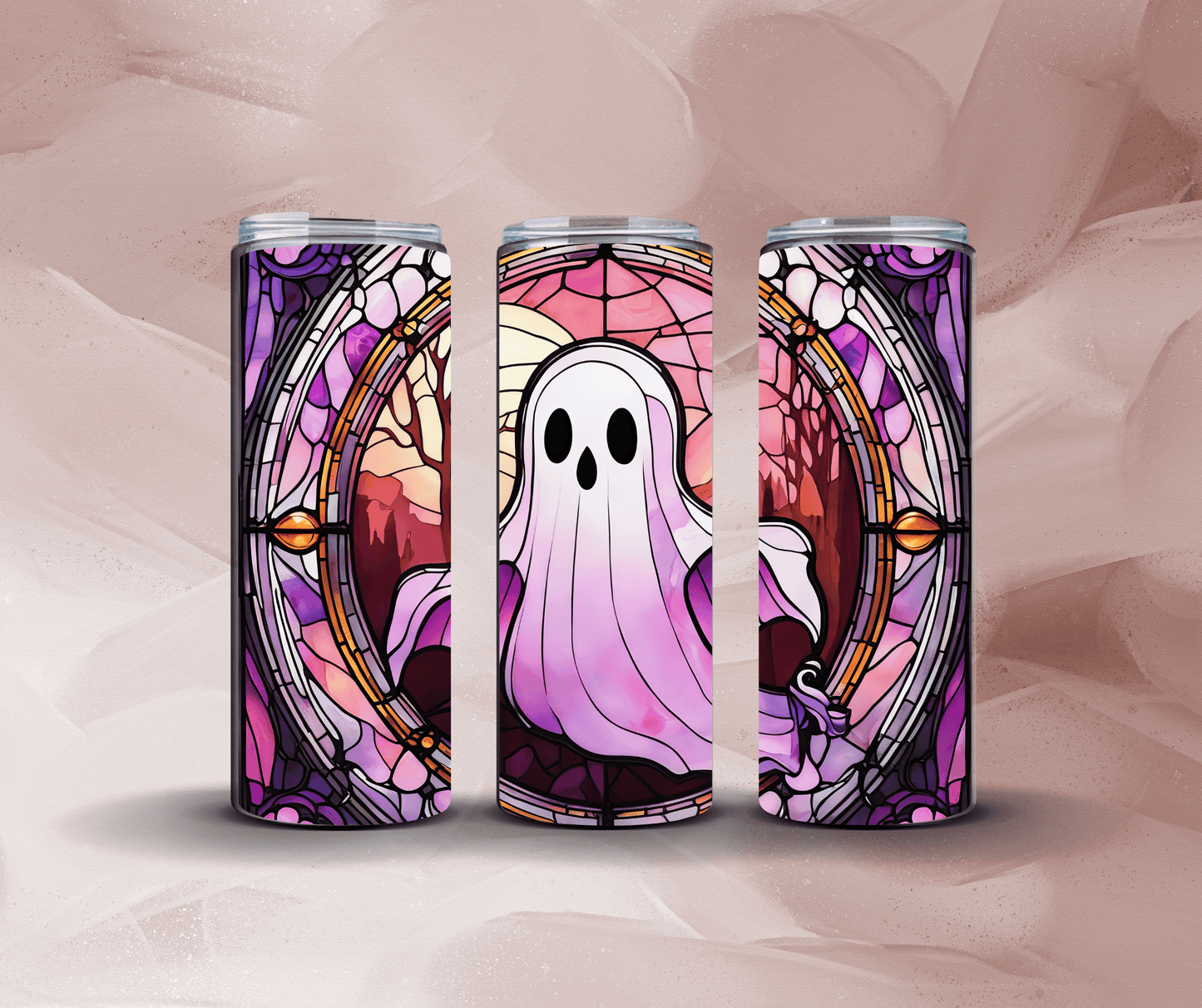 20oz Stain Glass Purple Ghost