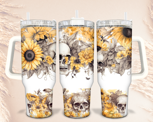 40oz Sunflower Skulls