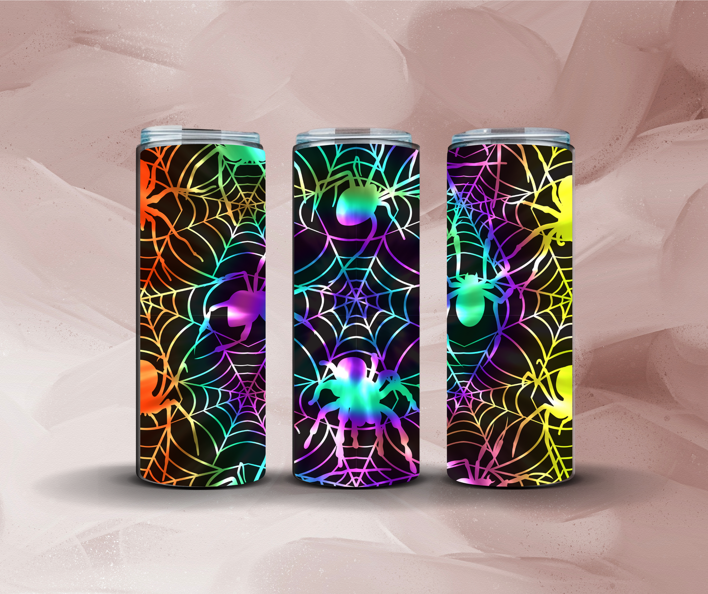 20oz Holographic Rainbow Spiders